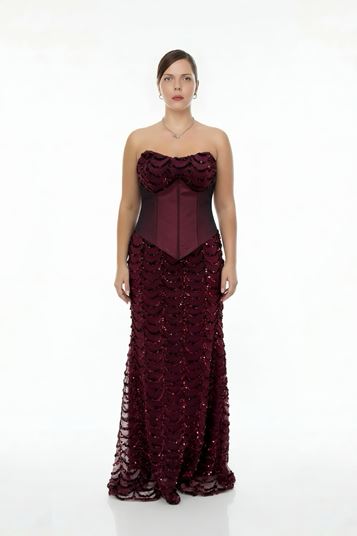 CorsetStyle Sequin Plus Size Evening Dress